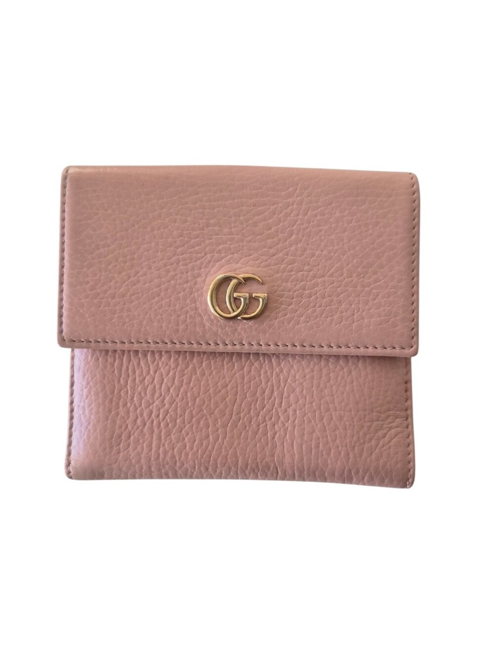 Gucci GG Marmont Pink Leather French Bi-fold Wallet